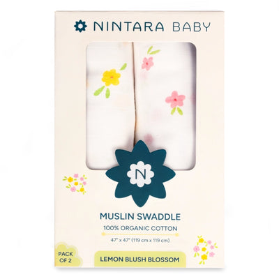 Muslin Baby Swaddle - Extra-Large - Set of 2 | Lemon Blush Blossom