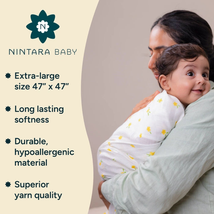 Baby Swaddle Extra Large Set of 2 | Lemon Blush Blossom