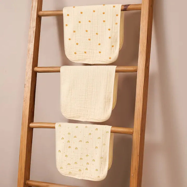 Baby Burp Cloths - Set of 3 | Golden Bloom