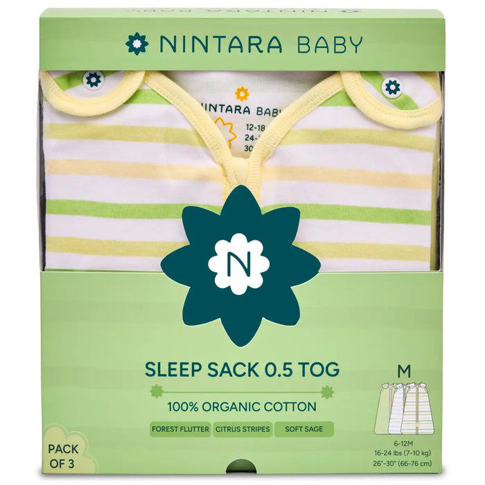 Baby Sleep Sack 0.5 TOG - Set of 3