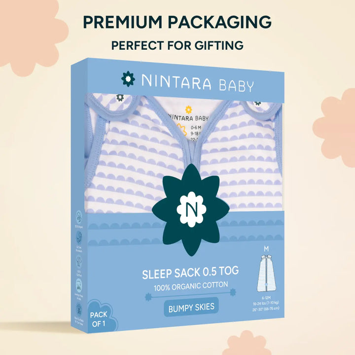 Baby Sleep Sack 0.5 TOG - Bumpy Skies