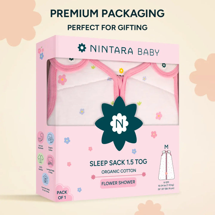 Baby Sleep Sack 1.5 TOG | Flower Shower