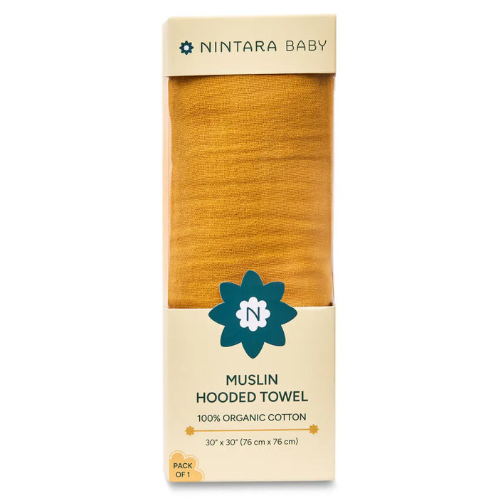 Muslin Baby Hooded Towel | Butterscotch