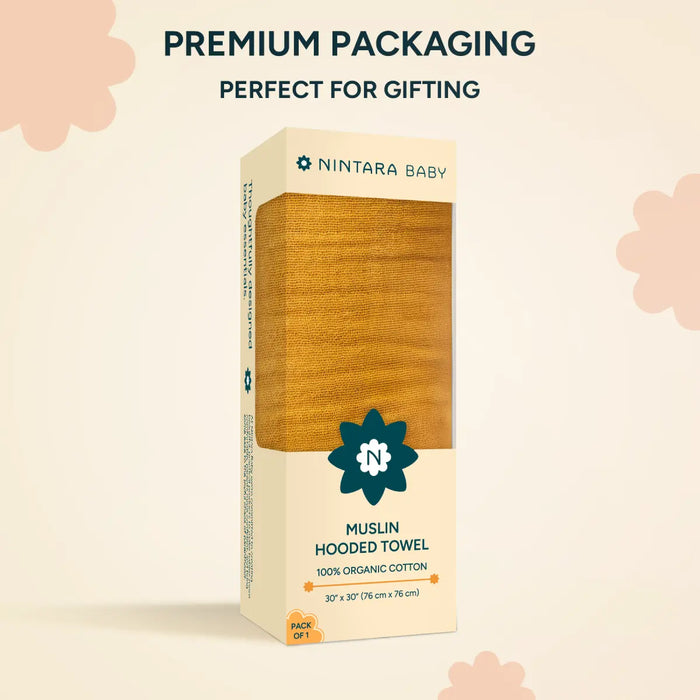 Muslin Baby Hooded Towel | Butterscotch