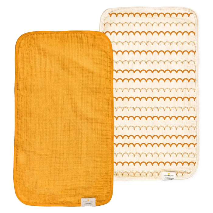 Baby Burp Cloths Set of 2 | Mustard Pack