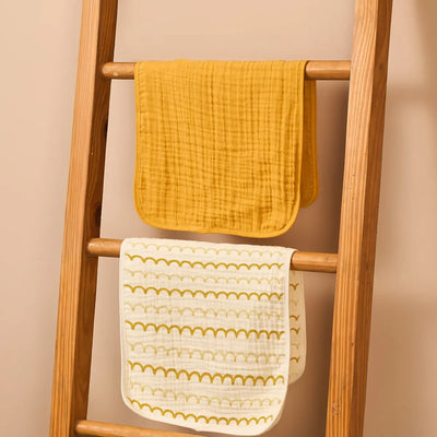 Baby Burp Cloths Set of 2 | Mustard Pack