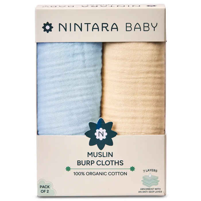 Baby Burp Cloths Set of 2 | Nintara Solids