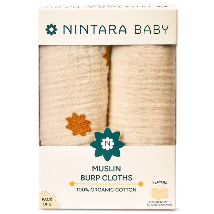 Baby Burp Cloths Set of 2 | Nintara Stars