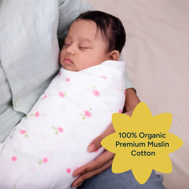 Baby Swaddle Extra Large Set of 2 | Pink Blossom