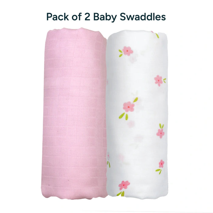 Baby Swaddle Extra Large Set of 2 | Pink Blossom