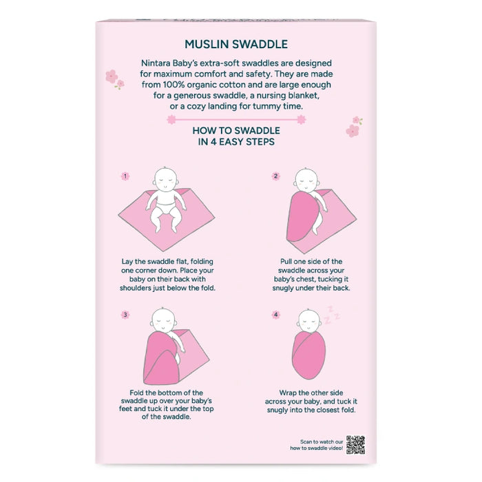 Baby Swaddle Extra Large Set of 2 | Pink Blossom