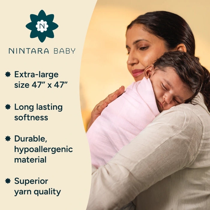 Baby Swaddle Extra Large Set of 2 | Pink Hearts