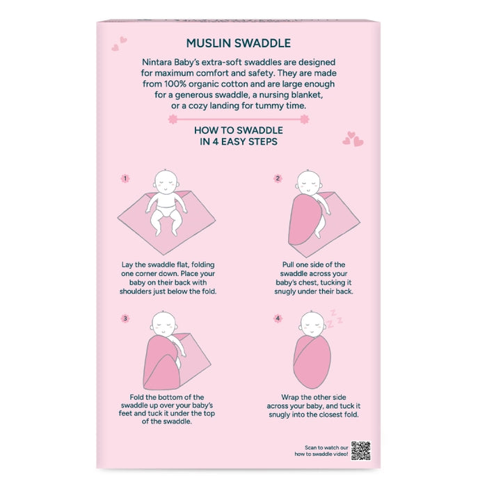 Baby Swaddle Extra Large Set of 2 | Pink Hearts