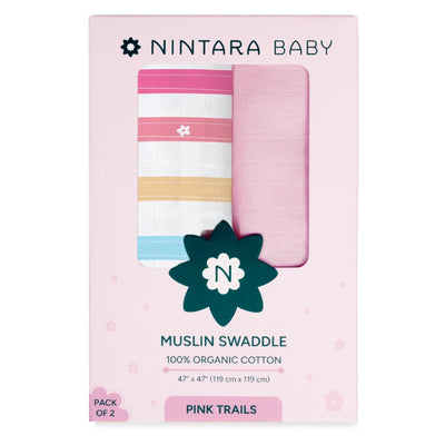 Baby Swaddle Extra Large Set of 2 | Pink Trails