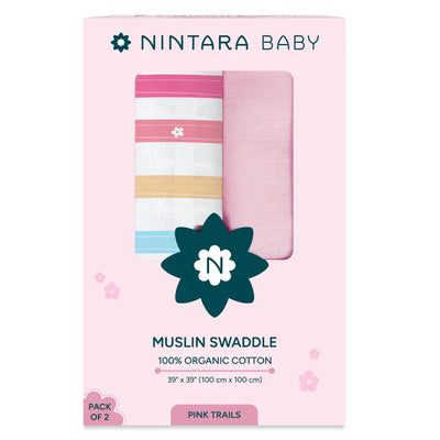 Baby Swaddle - Large - Set of 2 | Pink Trails