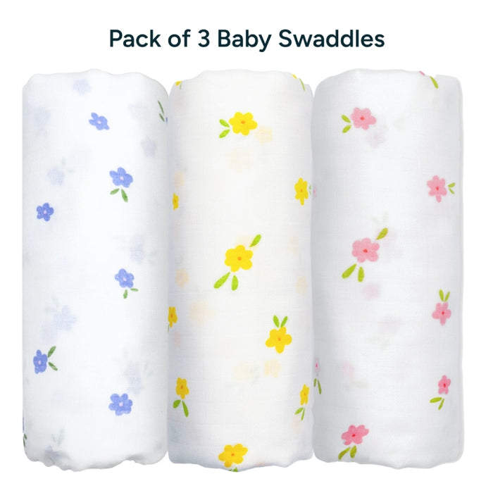Baby Swaddle Extra Large Set of 3 | Pretty Blossom