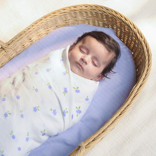Muslin Baby Swaddle - Extra-Large | Purple Blossom