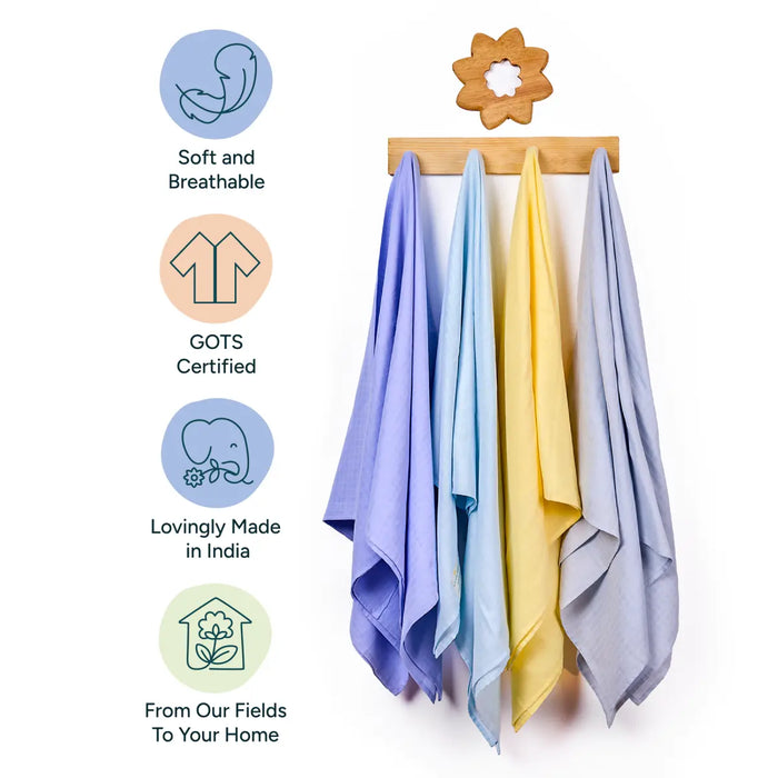 Baby Swaddle Extra Large Set of 4 | Simple Solids