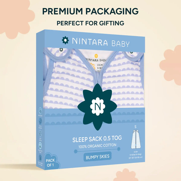 Baby Sleep Sack 0.5 TOG - Bumpy Skies