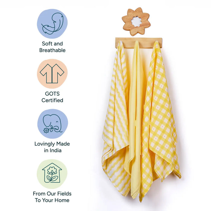 Baby Swaddle Large Set of 3 | Sunshine Baby