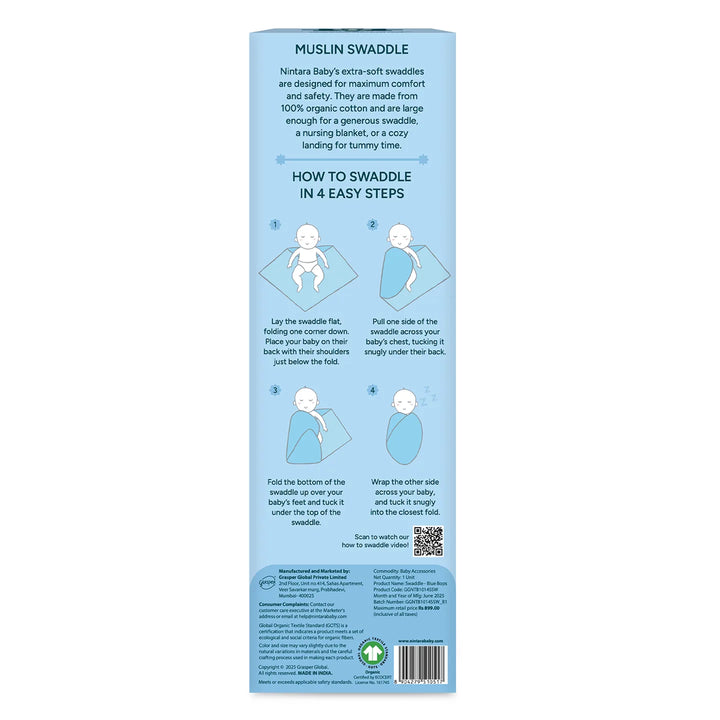 Baby Swaddle Extra Large | Blue Bops