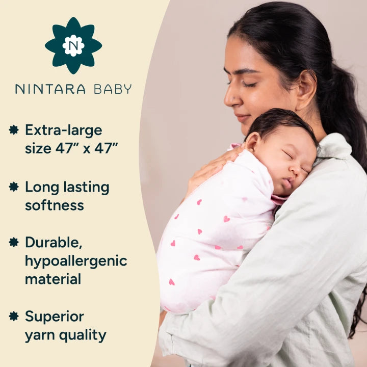 Baby Swaddle Extra Large | Blush Hearts