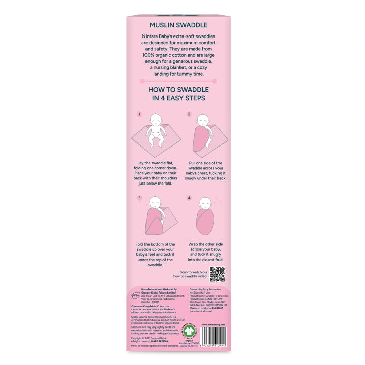 Baby Swaddle Extra Large | Floral Trails
