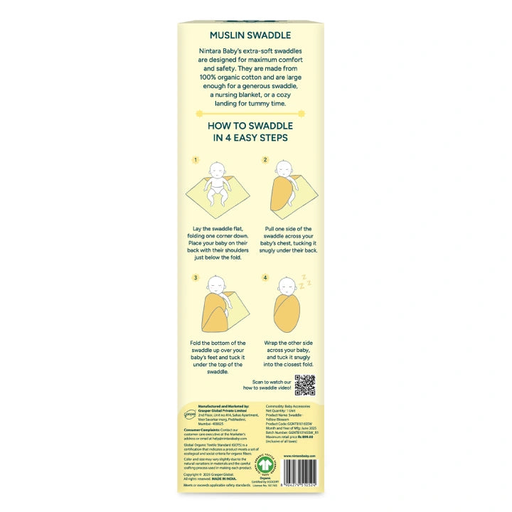 Baby Swaddle Extra Large | Yellow Blossom