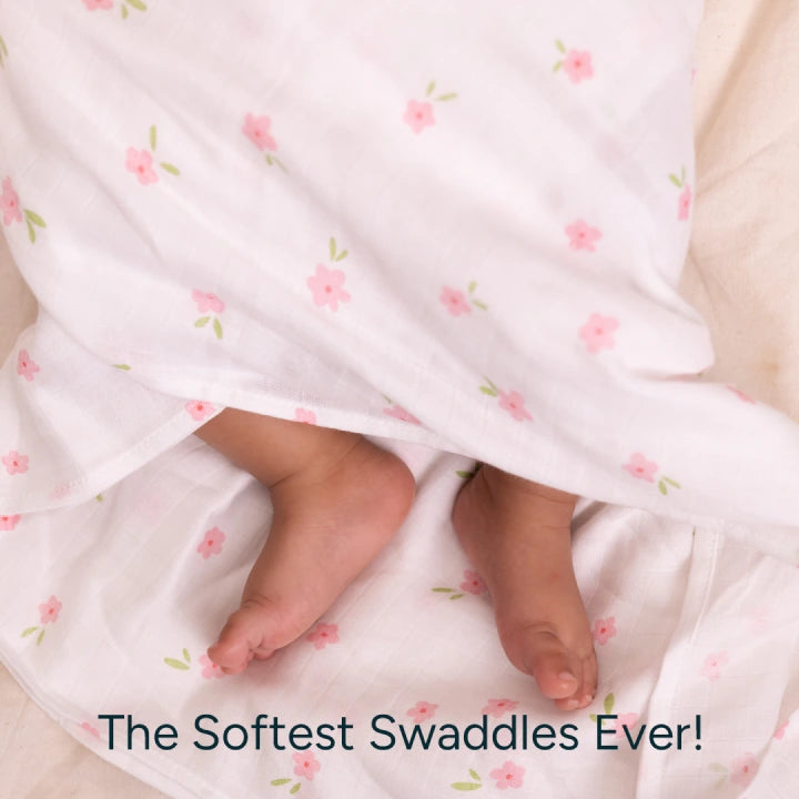 Baby Swaddle Extra Large Set of 2 | Lemon Blush Blossom