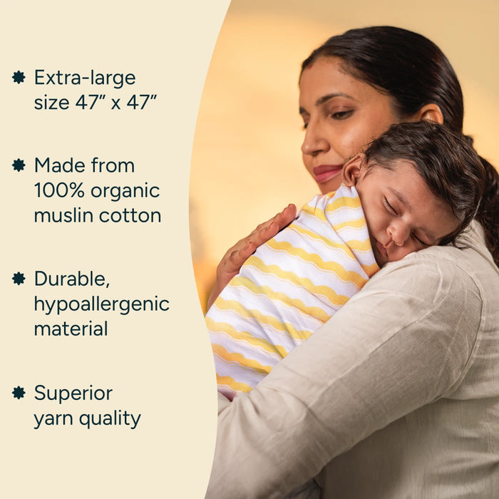 Baby Swaddle Extra Large | Happy Waves