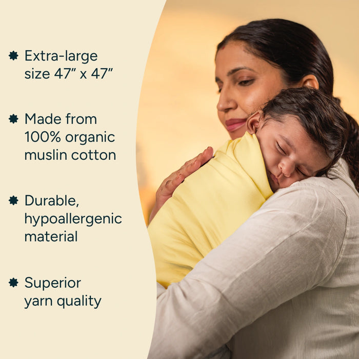 Baby Swaddle Extra Large | Happy Yellow