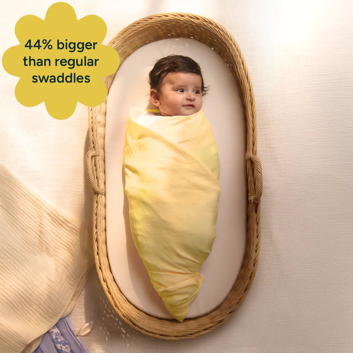 Baby Swaddle Extra Large | Happy Yellow