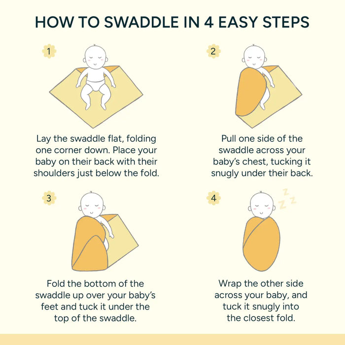 Baby Swaddle Extra Large | Happy Yellow