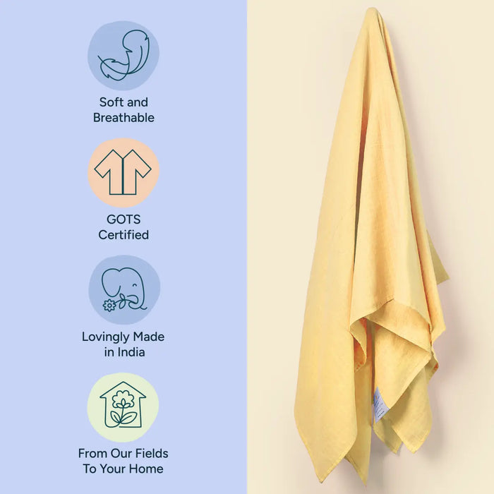 Baby Swaddle Extra Large | Happy Yellow