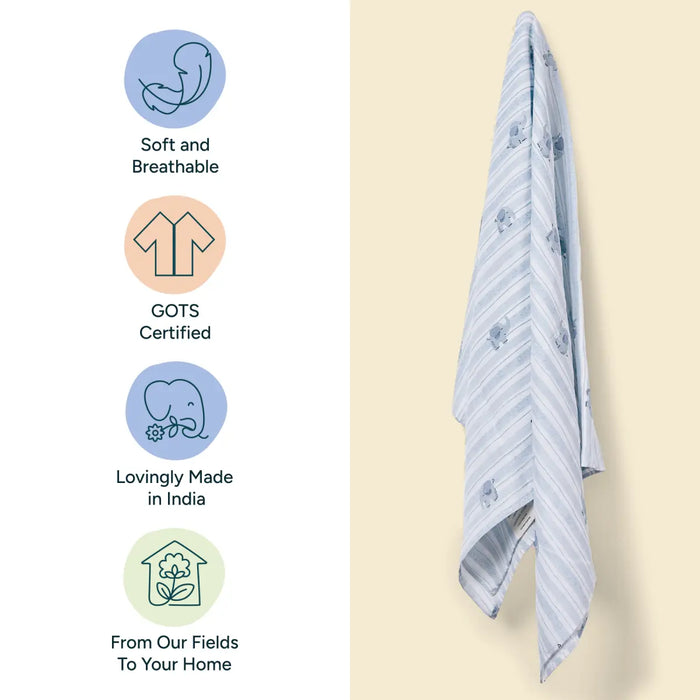 Baby Swaddle Large | Little Elephants