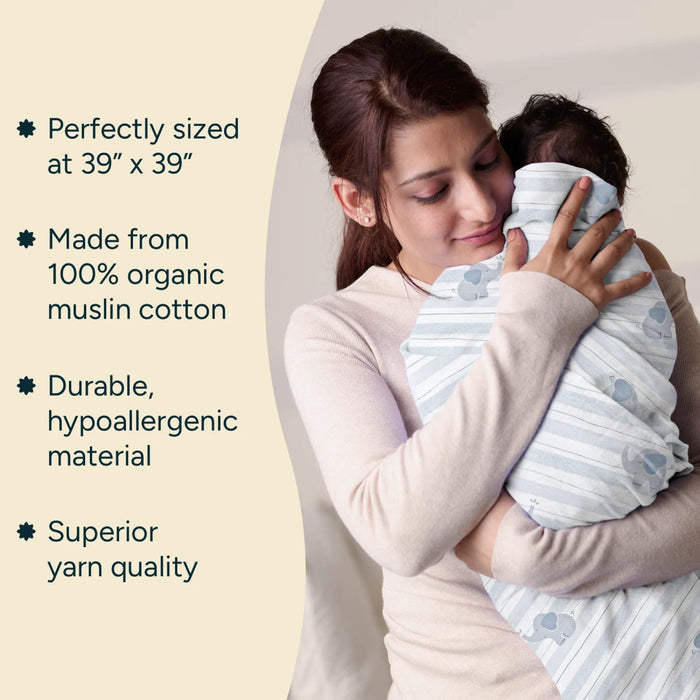Baby Swaddle Large | Little Elephants