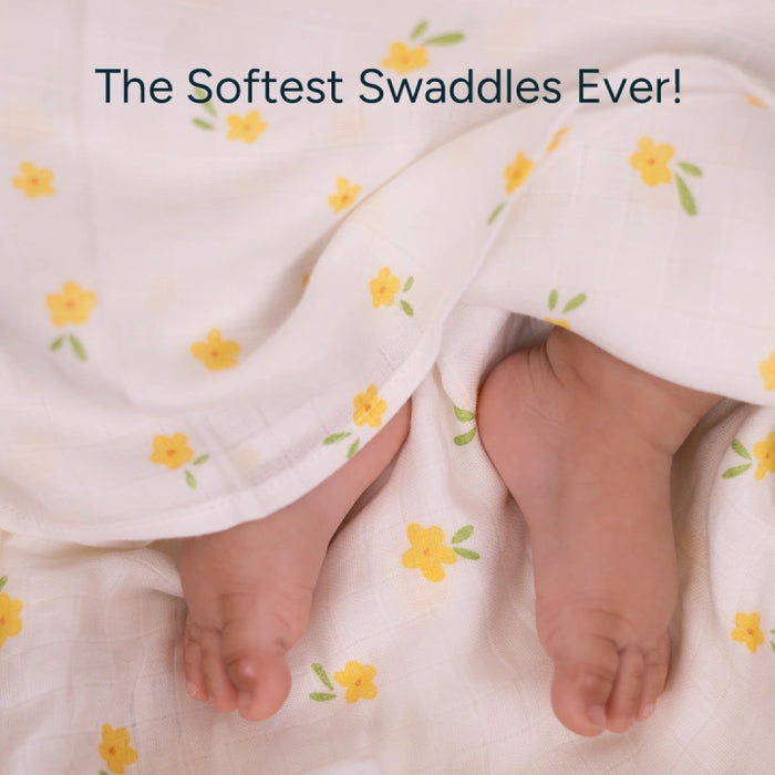 Baby Swaddle Extra Large Set of 2 | Yellow Blossom
