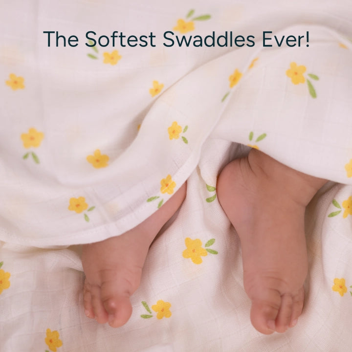 Baby Swaddle Extra Large Set of 2 | Yellow Blossom