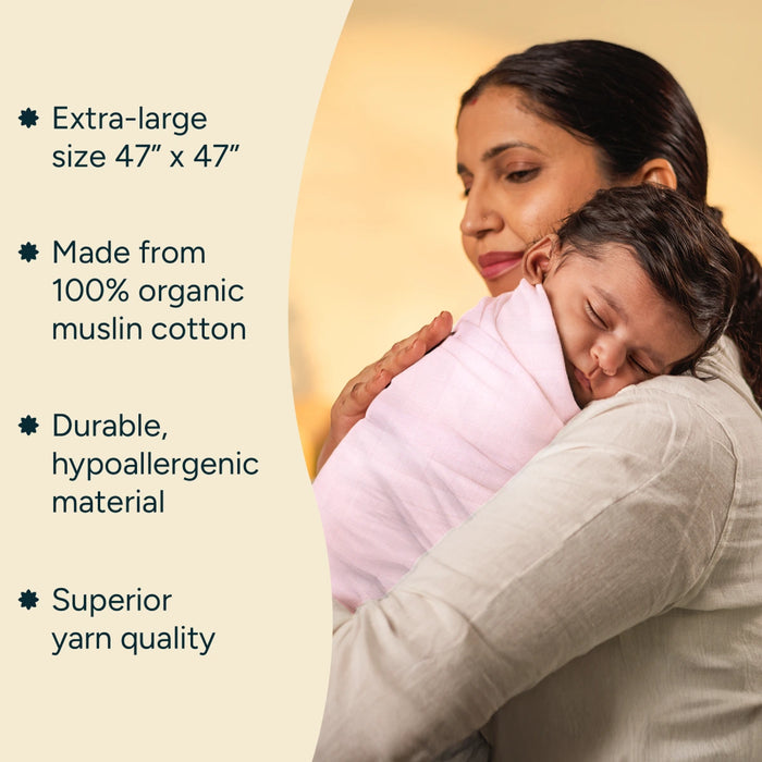 Baby Swaddle Extra Large | Soft Pink