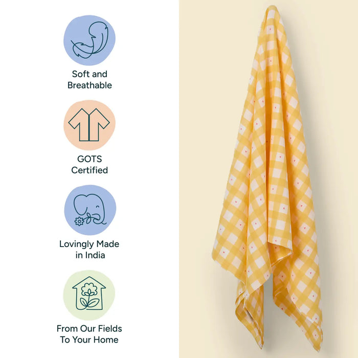 Baby Swaddle Large | Sunshine Yellow