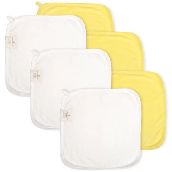 So-Softs Bamboo Washcloths - Set of 6 | Yellow + White Pack