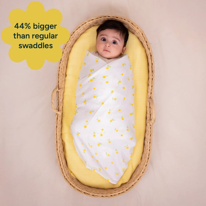 Baby Swaddle Extra Large Set of 2 | Yellow Blossom