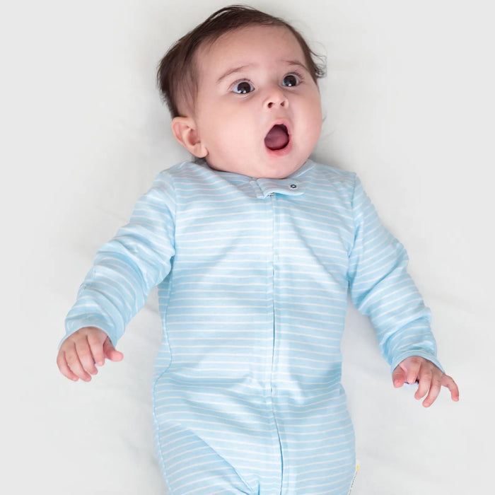 Footless Bodysuit | Blue Stripes