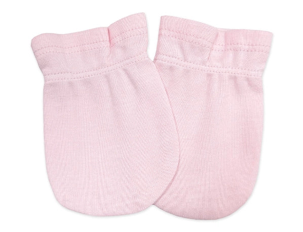 No-Scratch Baby Mittens - Set of 3 | Soft Pink + Warm White