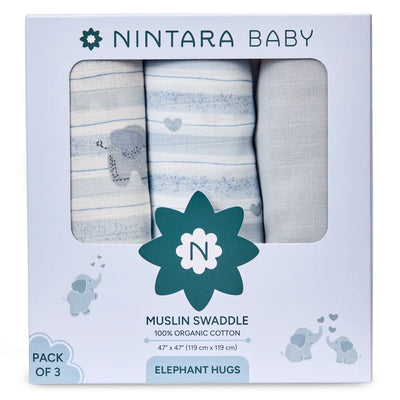 Baby Swaddle Extra Large Set of 3 | Elephant Hugs