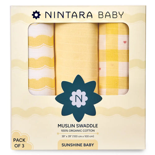 Muslin Baby Swaddle - Large - Set of 3 | Sunshine Baby